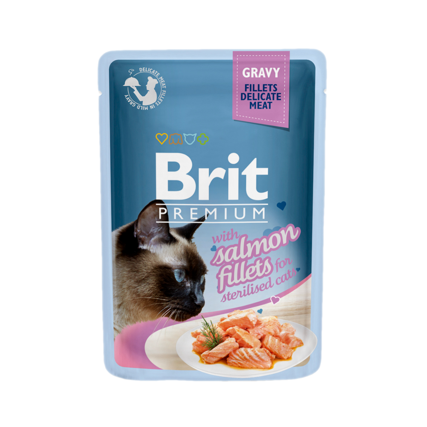 Brit premium – gravy – with salmon fillets for sterilised cats 1500 1500 2